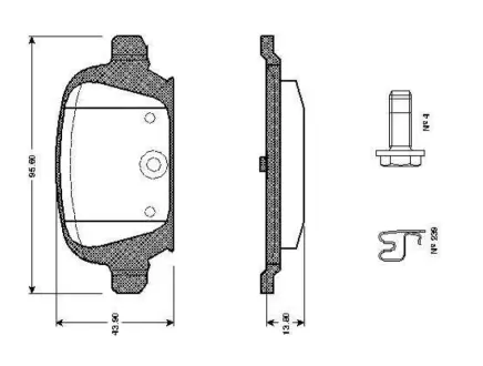 Комплект тормозных колодок, дисковый тормоз BOSCH 0986TB2404