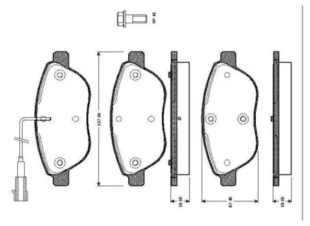 Комплект тормозных колодок, дисковый тормоз BOSCH 0986TB2415