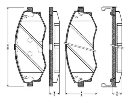 Комплект тормозных колодок, дисковый тормоз BOSCH 0986TB2634