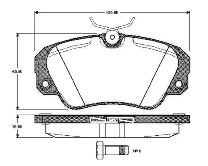 Комплект тормозных колодок, дисковый тормоз BOSCH 0986TB2666