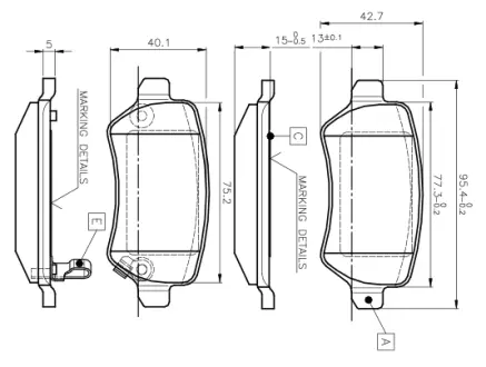 Комплект тормозных колодок, дисковый тормоз BOSCH 0986TB2845