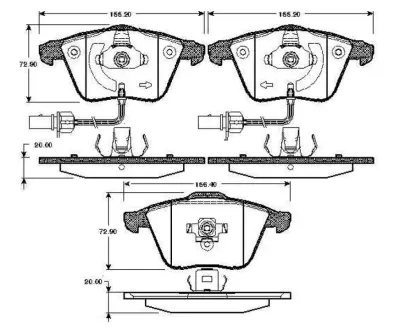 Комплект тормозных колодок, дисковый тормоз BOSCH 0986TB2849