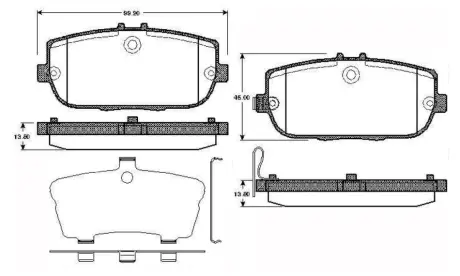 Комплект тормозных колодок, дисковый тормоз BOSCH 0986TB2970