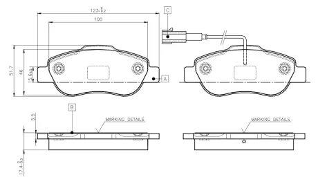 Комплект тормозных колодок, дисковый тормоз BOSCH 0986TB3030