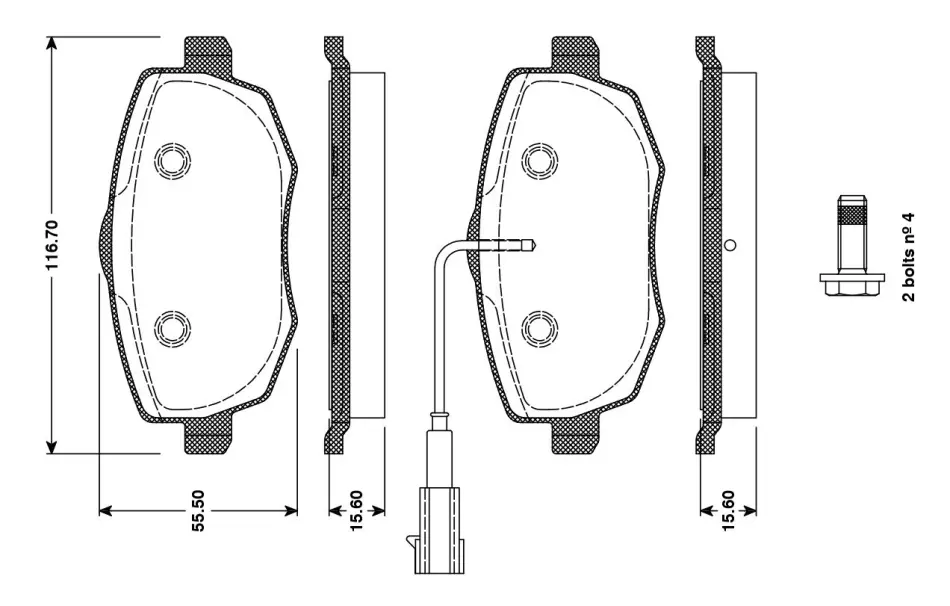 Комплект тормозных колодок, дисковый тормоз BOSCH 0986TB3129 (фото 1)