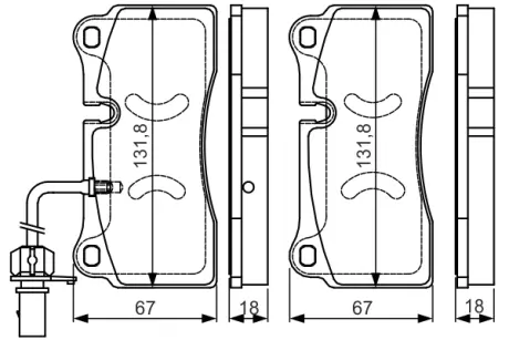 Комплект тормозных колодок, дисковый тормоз BOSCH 0986TB3221