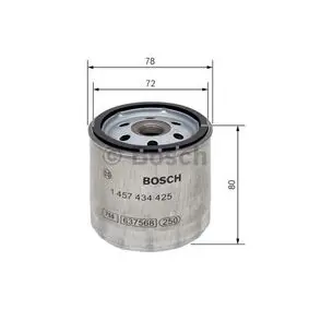 Fuel filter, Spin-On. Фильтр топливный, накручиваемый BOSCH 1457434425
