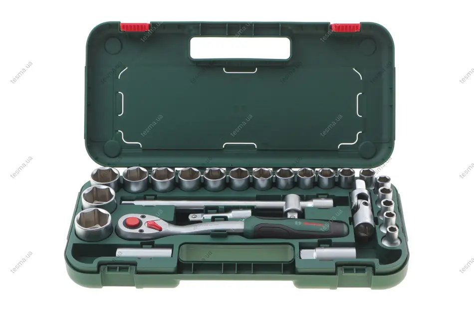 Набір наскрізних торцевих головок з тріскачкою 1/2" 25 од. BOSCH 1 600 A02 Z9F (фото 1)