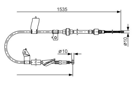HONDA трос ручн.гальма лів.Civic 95- BOSCH 1987482085