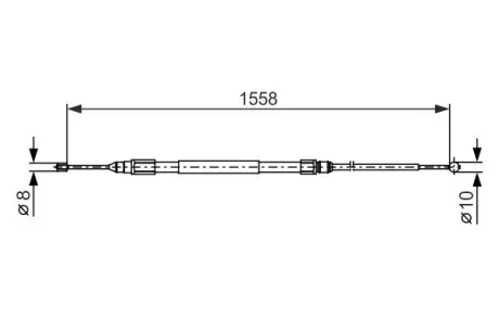 Трос ручного гальма зад. Л/П BMW X1 2009- 1560/770 BOSCH 1 987 482 368