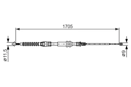 Трос ручника (задній) VW Caddy 04-15 (L=1705mm) BOSCH 1 987 482 377