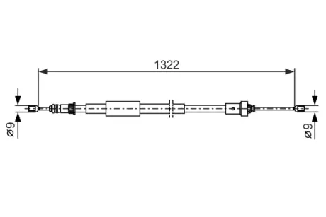 Трос ручника (задній) (L) Renault Clio III 05-14 (L=1322/1210mm) BOSCH 1 987 482 385
