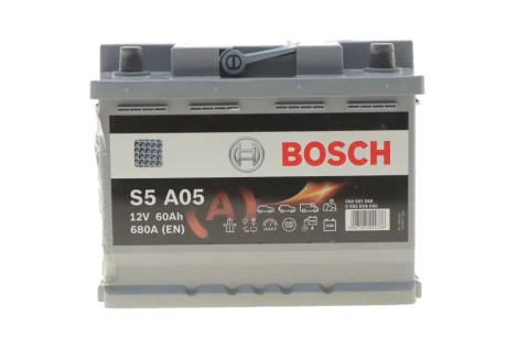 Акумуляторна батарея 60Ah/680A (242x175x190/+R/B13) (Start-Stop AGM) дата виробництва 2023 рік BOSCH DSC0092S5A050