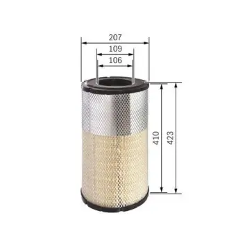 Фильтр воздушный, основной. Фільтр повітряний, первинний. Air filter, primary BOSCH F026400269