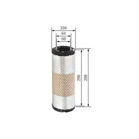 Air filter, primary. Фильтр воздушный, основной BOSCH F026400320