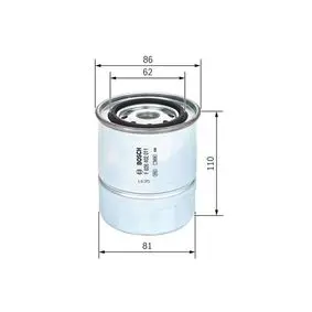 Fuel filter, Spin-On. Фильтр топливный, накручиваемый. Фільтр паливний, накручуваний BOSCH F026402011