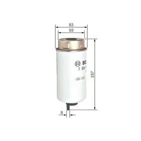 Fuel filter, water separator, element. Фильтр топливный сепаратор, элемент BOSCH F026402121