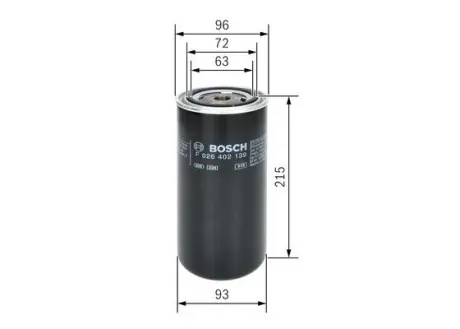 Fuel filter, Spin-On. Фильтр топливный, накручиваемый BOSCH F026402139