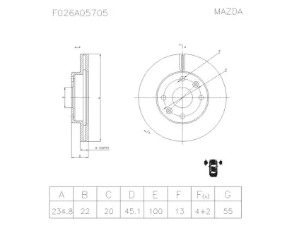 Тормозной диск BOSCH F026A05705