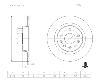 Тормозной диск BOSCH F026A06378