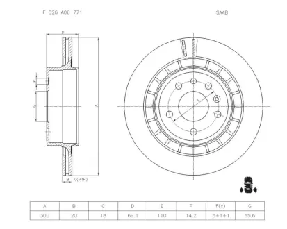Тормозной диск BOSCH F026A06771
