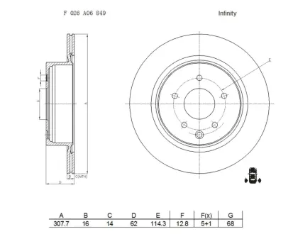 Тормозной диск BOSCH F026A06849