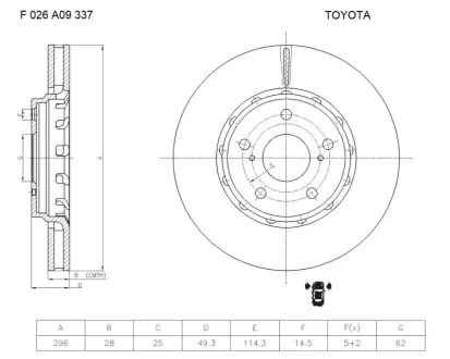 Тормозной диск BOSCH F026A09337