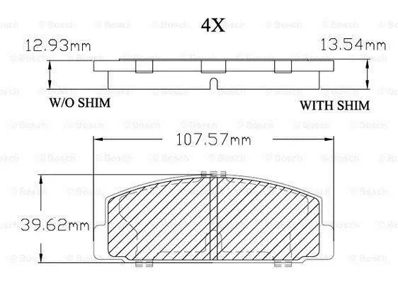 Комплект тормозных колодок, дисковый тормоз BOSCH F03B150012 (фото 1)
