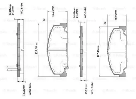 Комплект тормозных колодок, дисковый тормоз BOSCH F03B150214