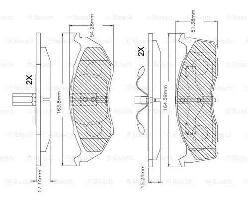 Комплект тормозных колодок, дисковый тормоз BOSCH F03B150250 (фото 1)