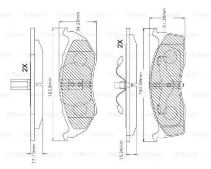 Комплект тормозных колодок, дисковый тормоз BOSCH F03B150250