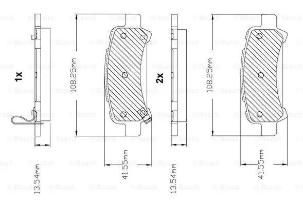 Комплект тормозных колодок, дисковый тормоз BOSCH F03B150286 (фото 1)