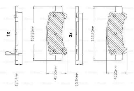 Комплект тормозных колодок, дисковый тормоз BOSCH F03B150286