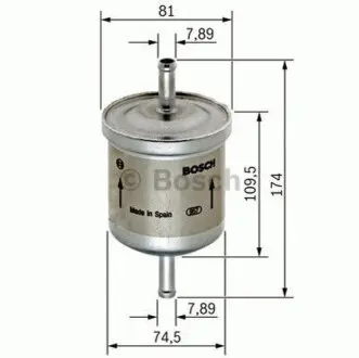 Fuel filter, In-line. Фильтр топливный, проточный BOSCH F5318