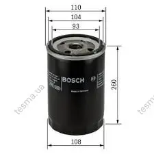 Oil filter, Spin-On. Фильтр масляный, накручиваемый BOSCH P3077 (фото 1)