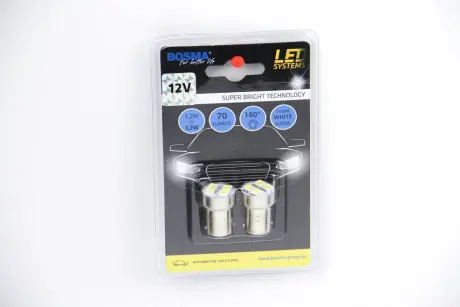Автолампа BA15S LED 12V 4XSMD 5050 LED WHITE (2 шт) Bosma 3048
