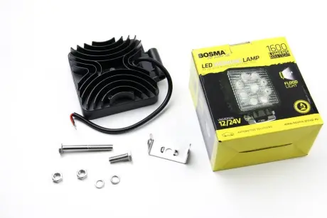 Фара додатк.WORK LED LAMP 12/24V 9XLED EPISTAR 3W 1600 LM 60° квадратна (1 шт) Bosma 6100