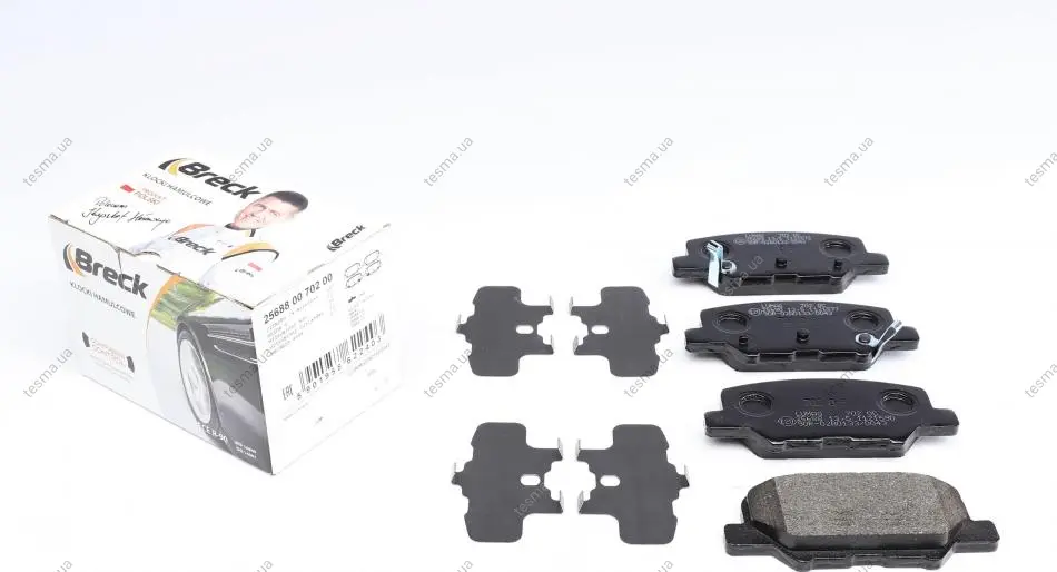Brake pad set. Колодки гальмівні комплект BRECK 256880070200 (фото 1)