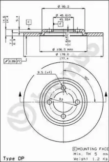 Тормозной диск BREMBO 08229820