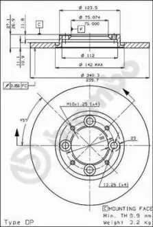 Диск BREMBO 08319010