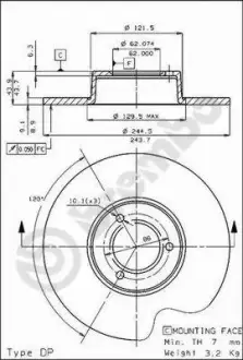 Диск BREMBO 08396910