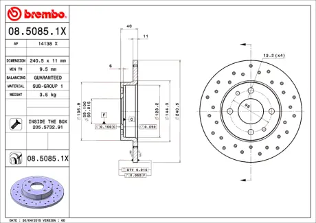 Brembo Xtra BREMBO 0850851X