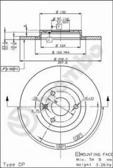 Тормозной диск BREMBO 08526510