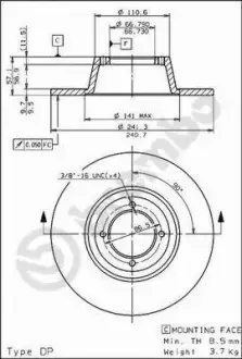 Диск BREMBO 08569010