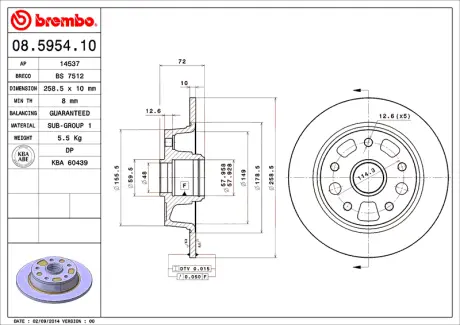 Диск BREMBO 08595410