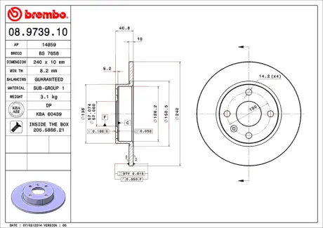 Гальмівний диск BREMBO 08973910