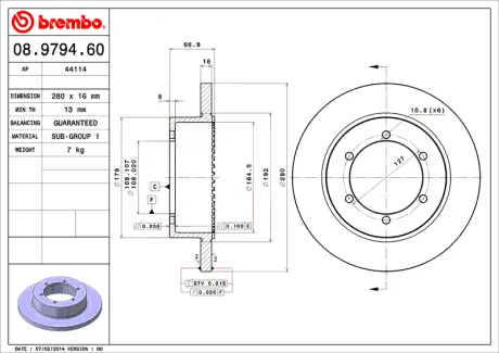 Диск BREMBO 08979460