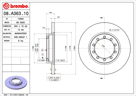 Гальмівний диск BREMBO 08A36310