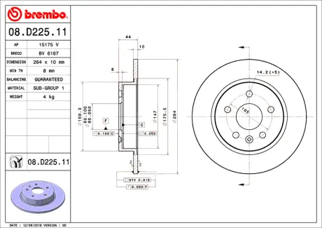Диск BREMBO 08D22511