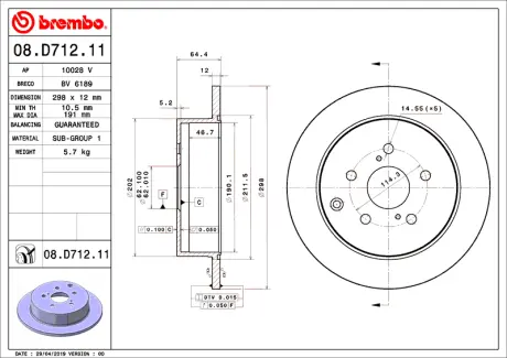 Диск BREMBO 08D71211